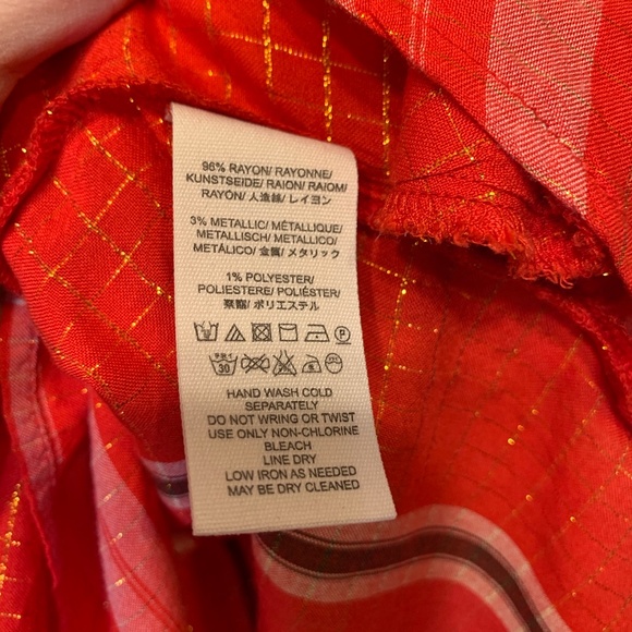 FP Checkered Pattern Lurex Metallic Threading Semi Sheer Jewel Tone Tunic Blouse - Picture 8 of 8